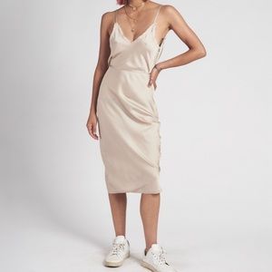 one teaspoon midnight faux silk dress latte xs NWT